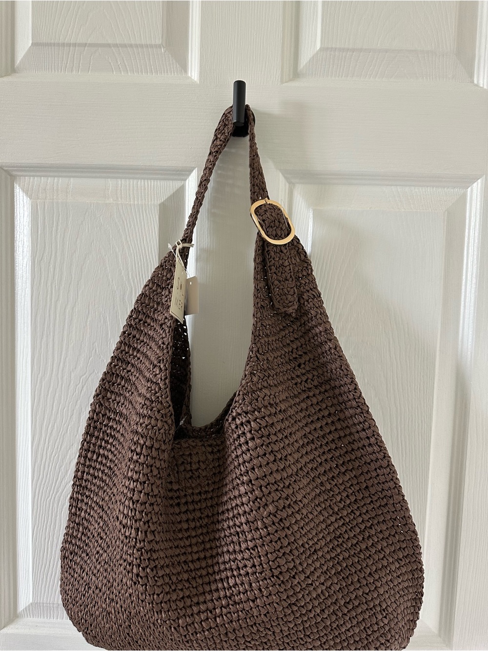 Sol de Mar Woven Hobo Shoulder Bag - Brown - Picture 3 of 3